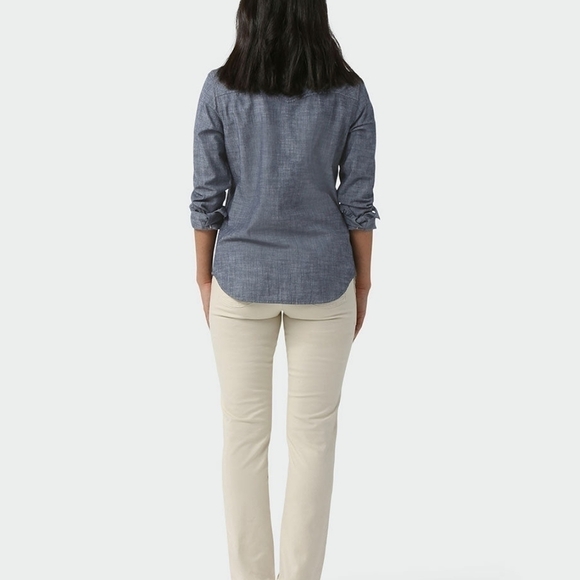 STIO Ashton Chambray Western Cut  Collared Blue Cotton Snap Down Top Size XS - Picture 4 of 4